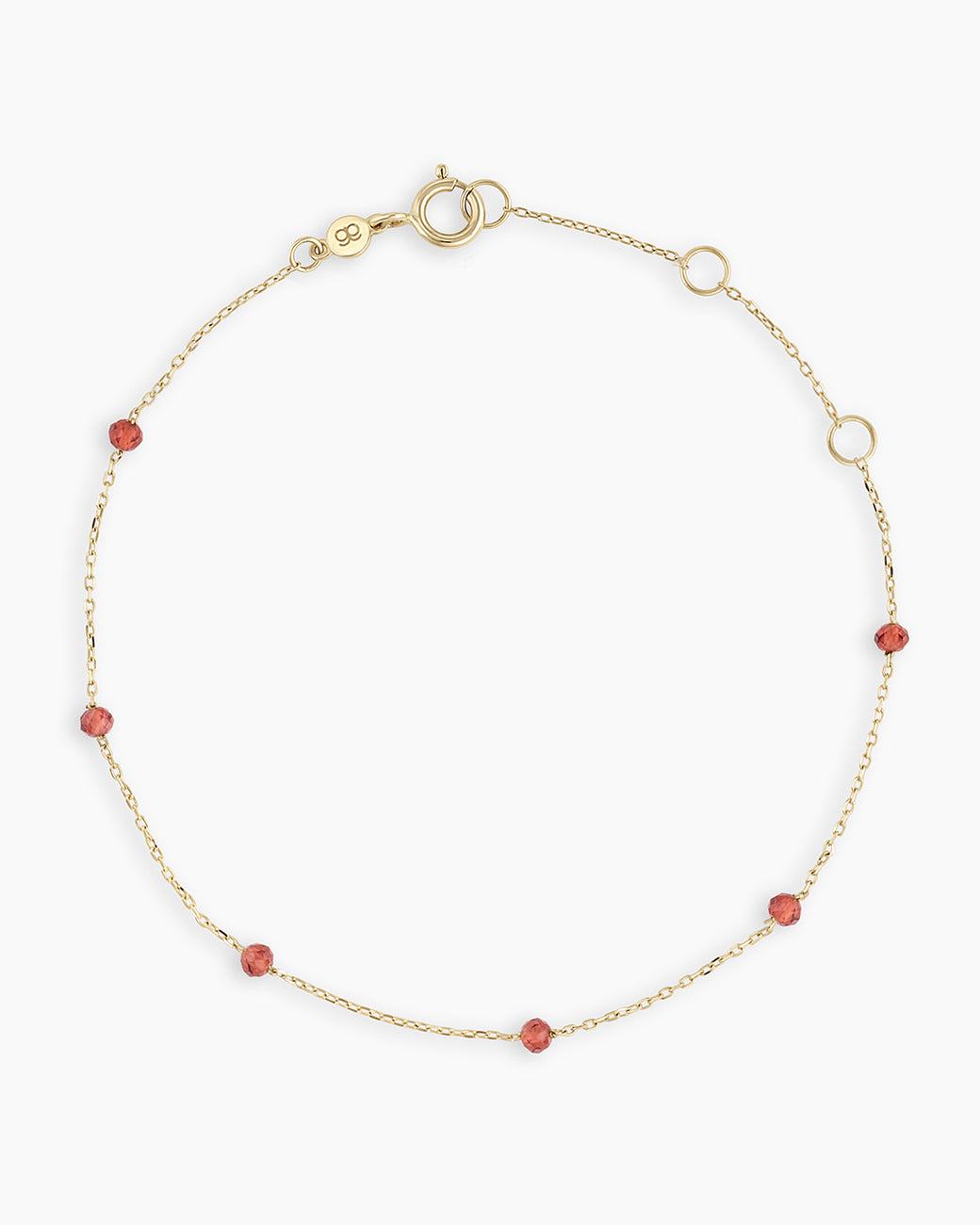 Garnet Newport Bracelet || option::14k Solid Gold, Garnet - January