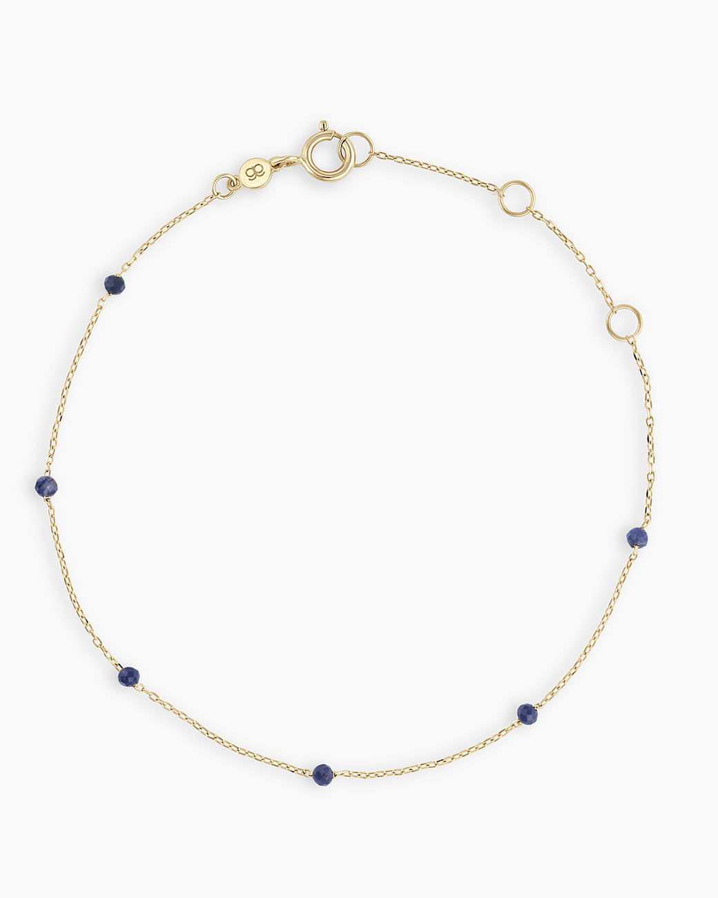 Blue Sapphire Newport Bracelet || option::14k Solid Gold, Blue Sapphire - September