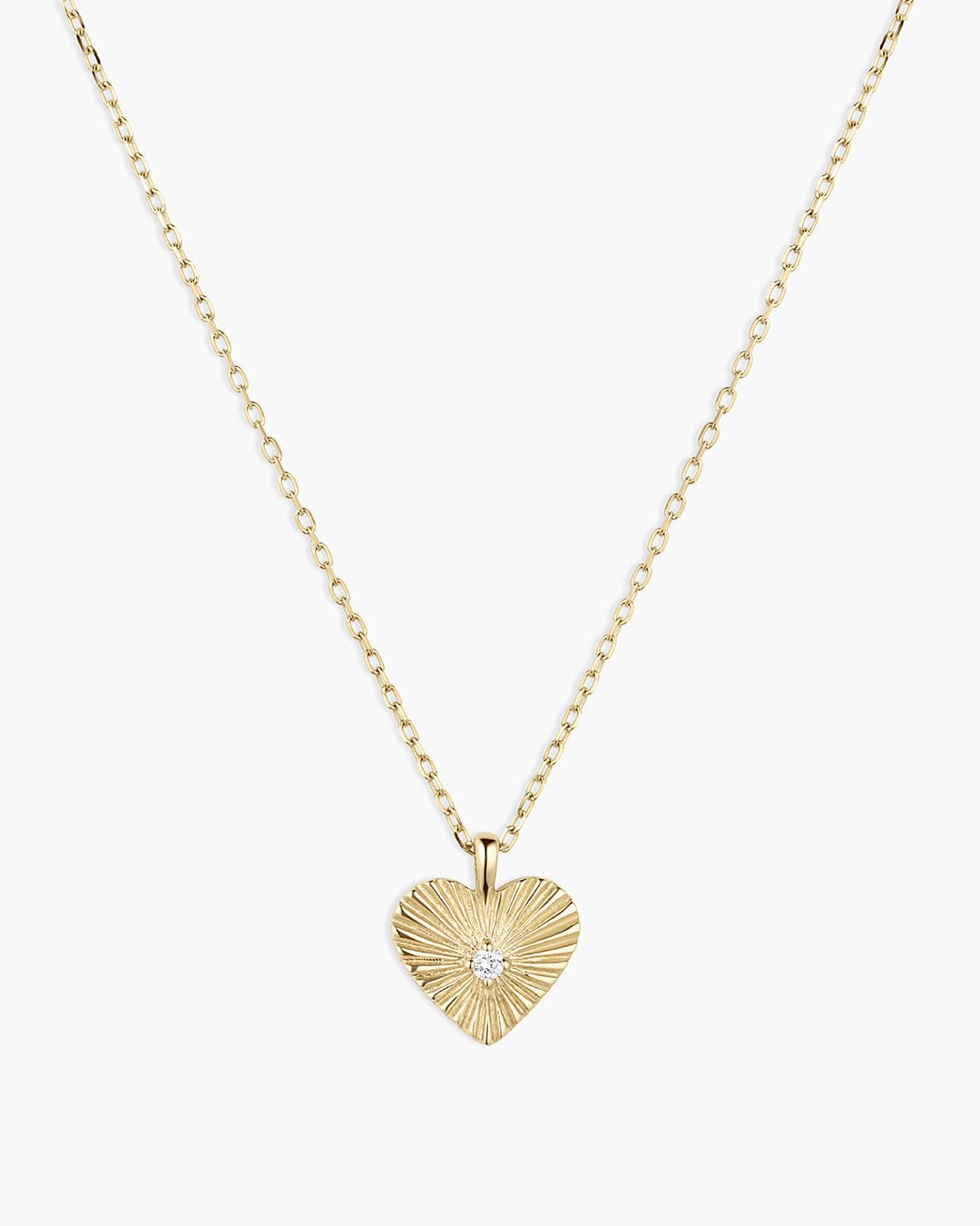 Diamond Vintage Heart Necklace || option::14k Solid Gold