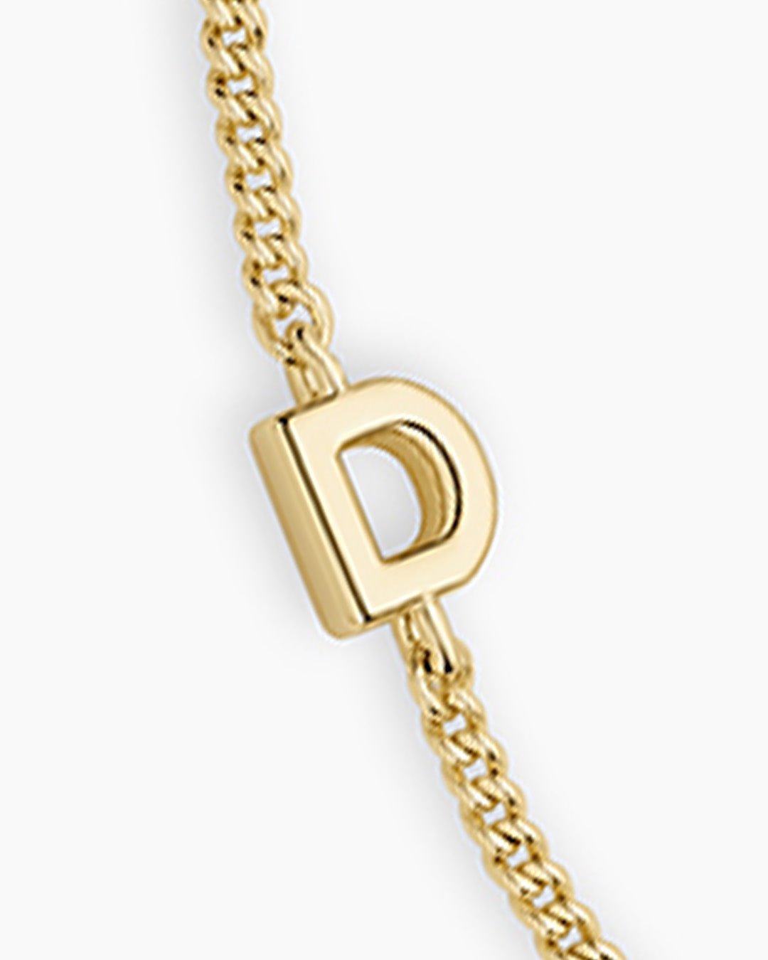 Wilder Mini Alphabet Bracelet || option::Gold Plated, D