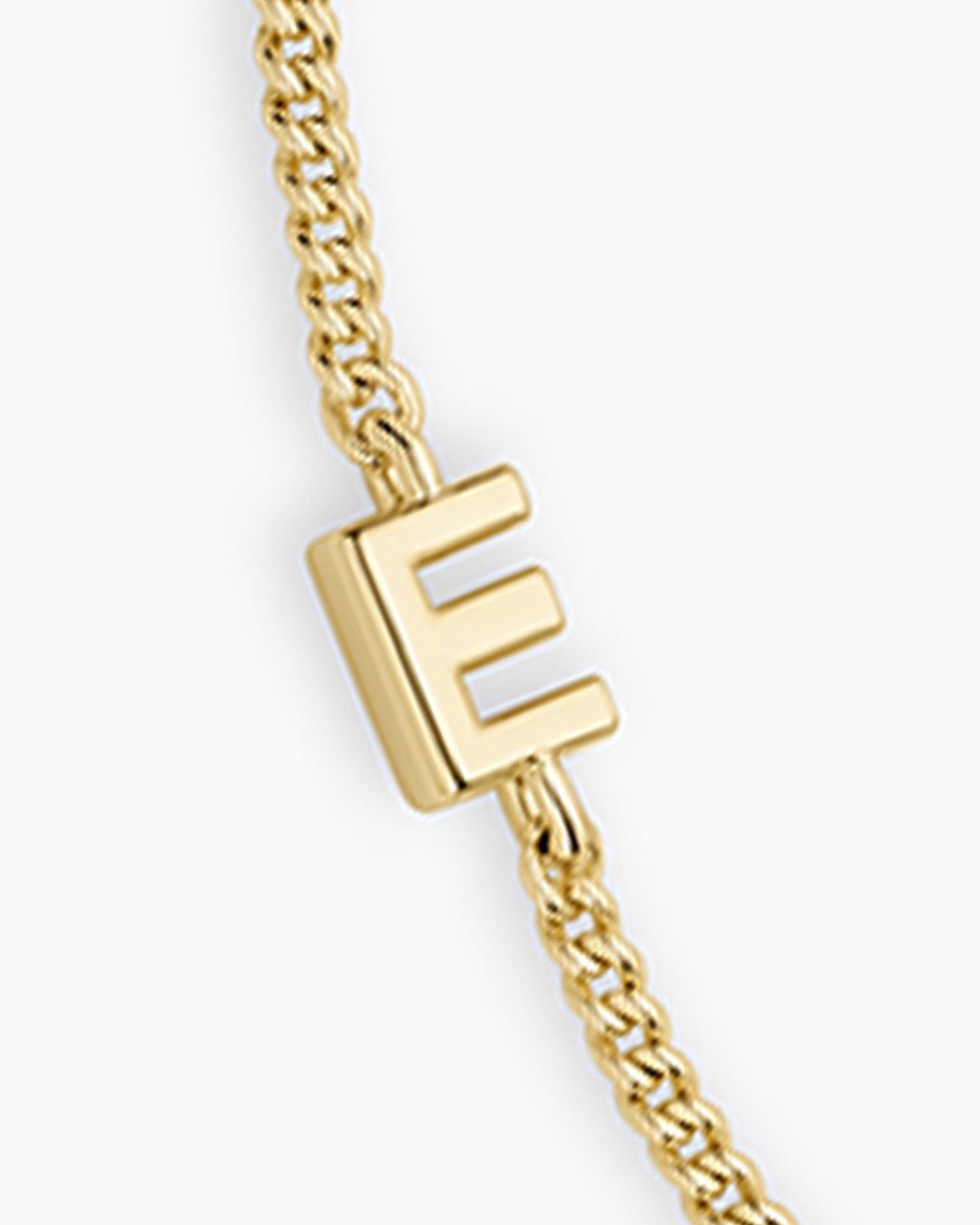 Wilder Mini Alphabet Bracelet || option::Gold Plated, E