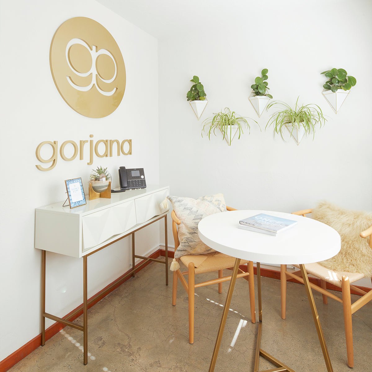 interior image of the gorjana studio in Laguna Beach.