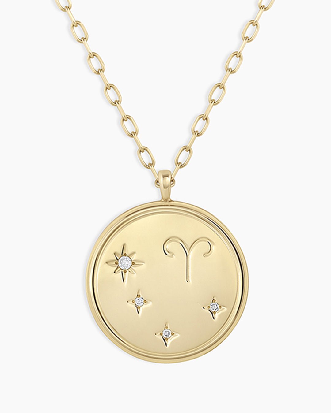 Diamond Zodiac Virgo Necklace || option::14k Solid Gold, Aries