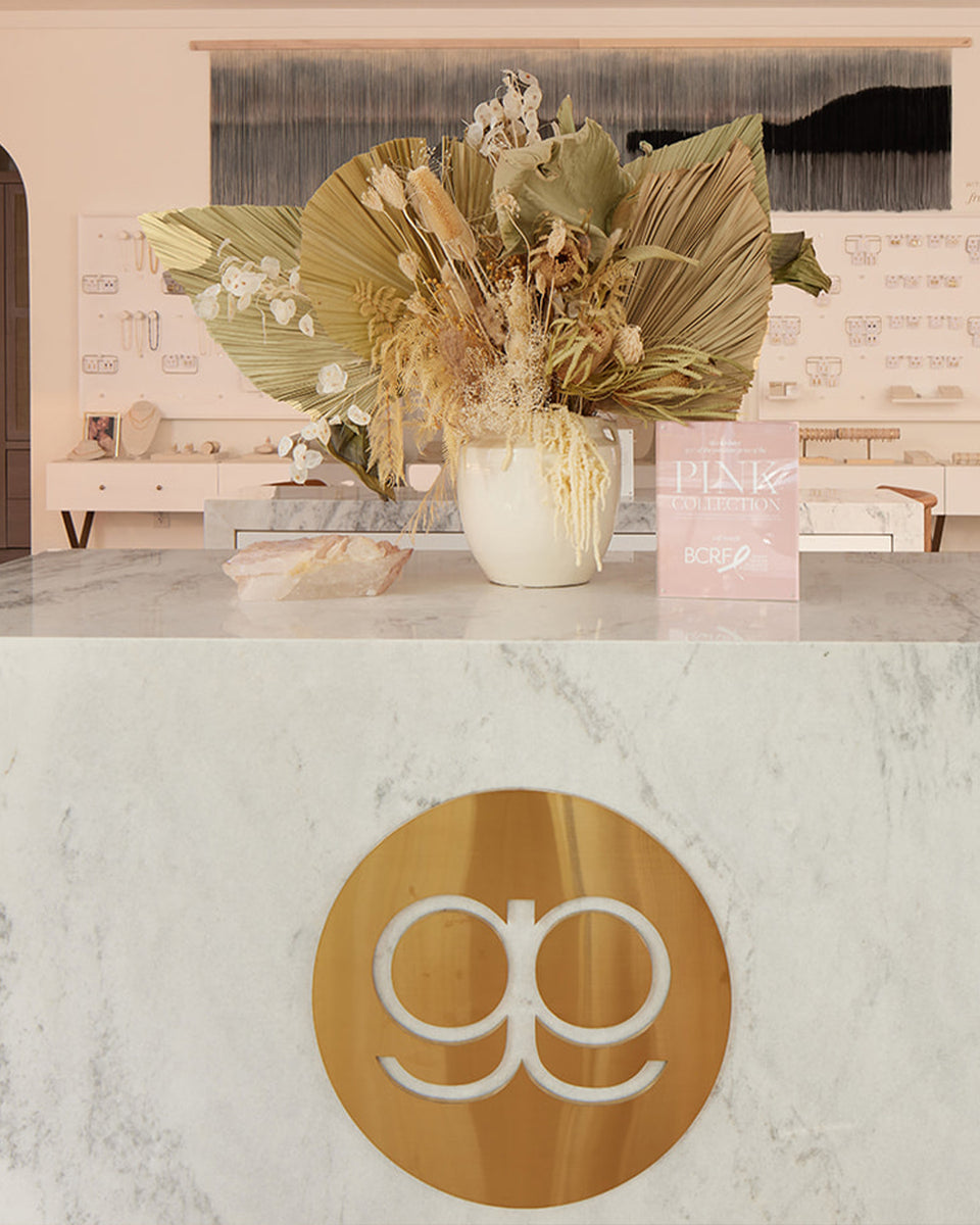 marble counter with bouquet of boho dried flowers