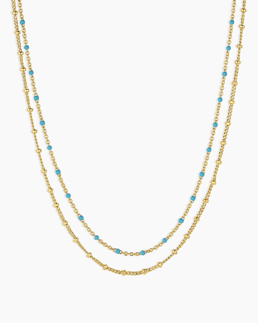 Capri Layer Necklace in Turquoise || option::Gold Plated