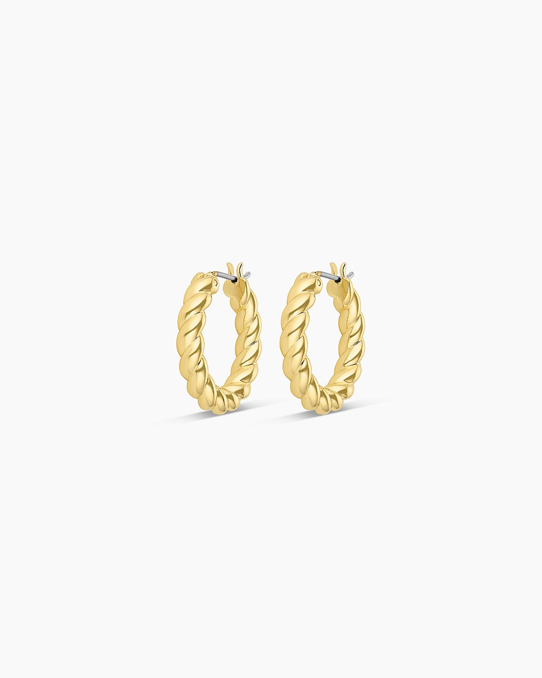 Crew Hoops Twisted Gold Plated hoops || option::Gold Plated