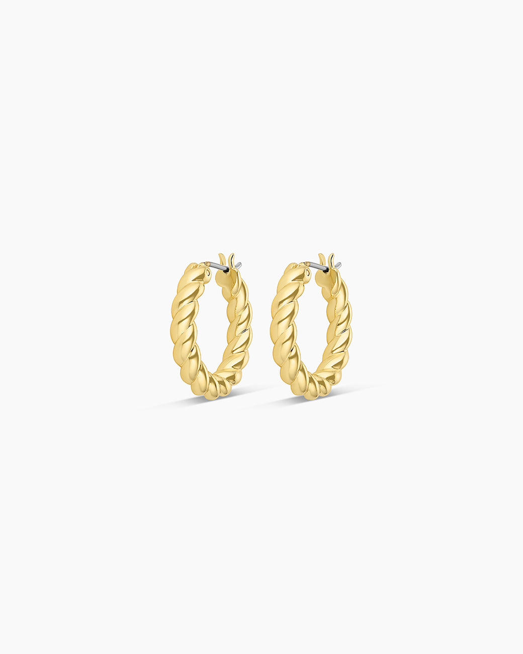 Crew Hoops Twisted 18k Gold Plated hoops || option::18k Gold Plated