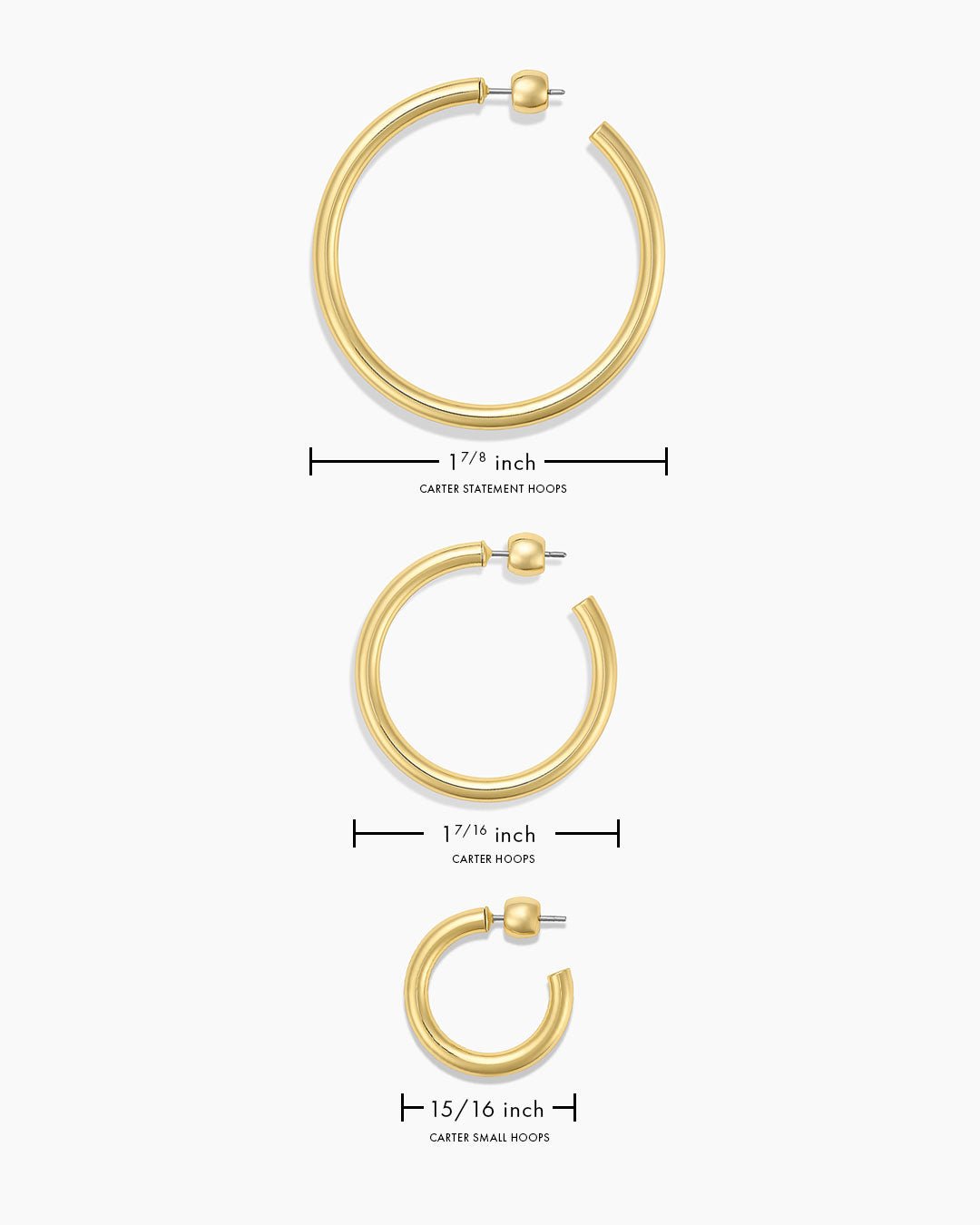 Carter Hoops || option::Gold Plated