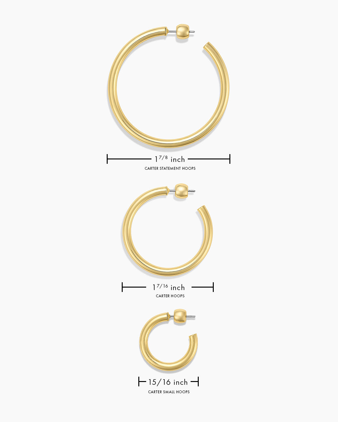 Carter Hoops || option::18k Gold Plated