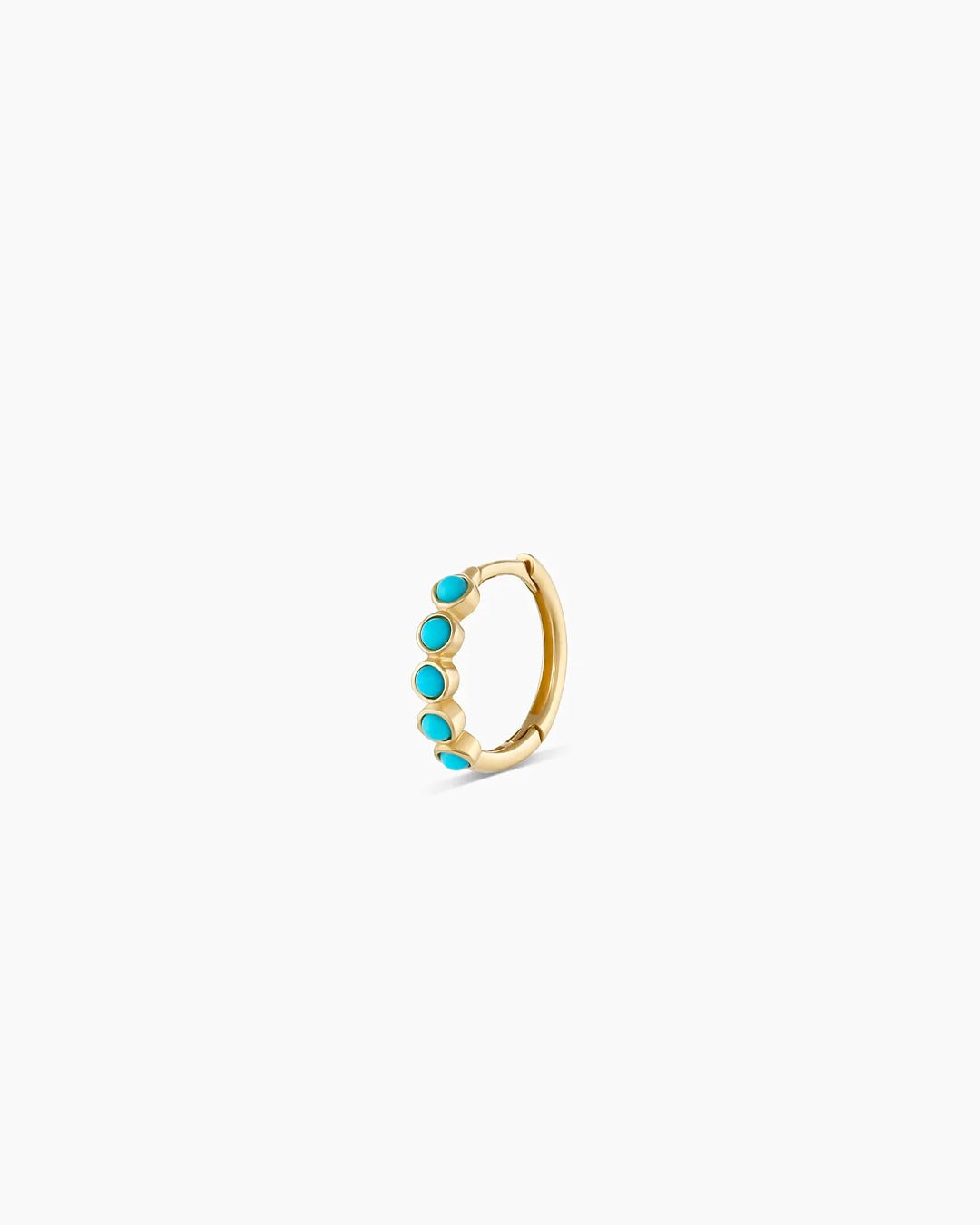 Classic Turquoise Huggie genuine Turquoise huggie || option::14k Solid Gold