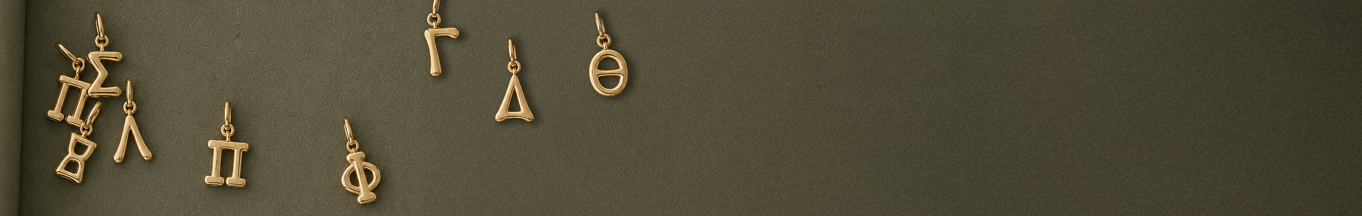 Gold plated greek letter charms