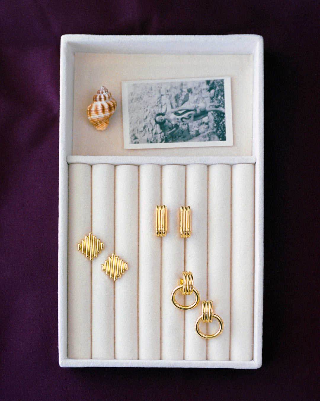 Melrose Stacked Studs || option::18K Gold Plated