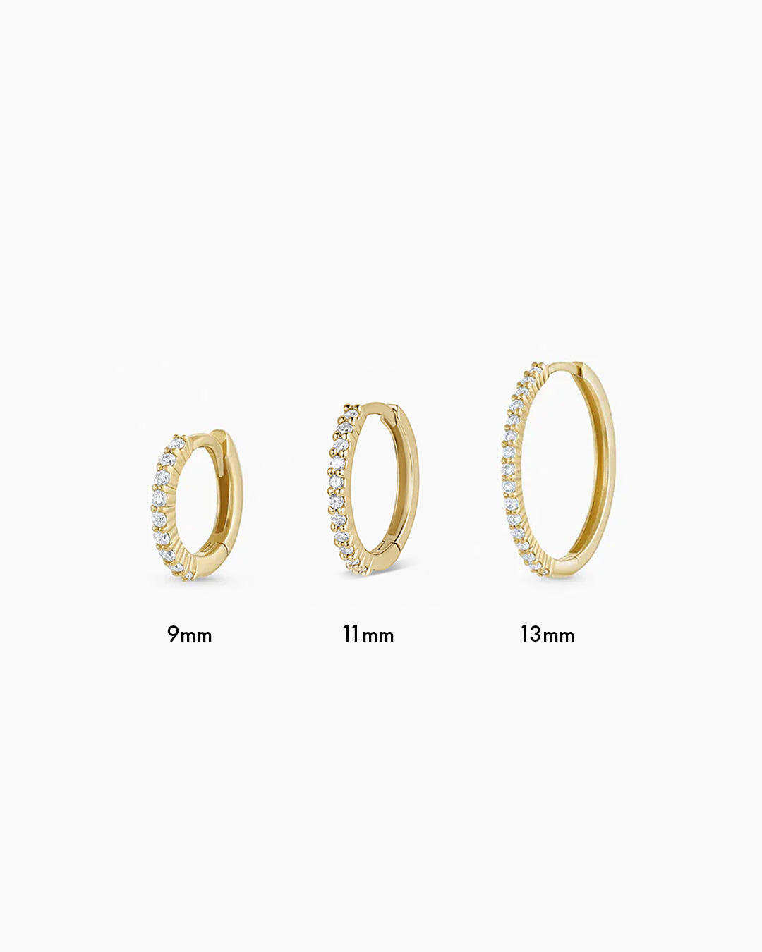 Diamond pave huggies all sizes