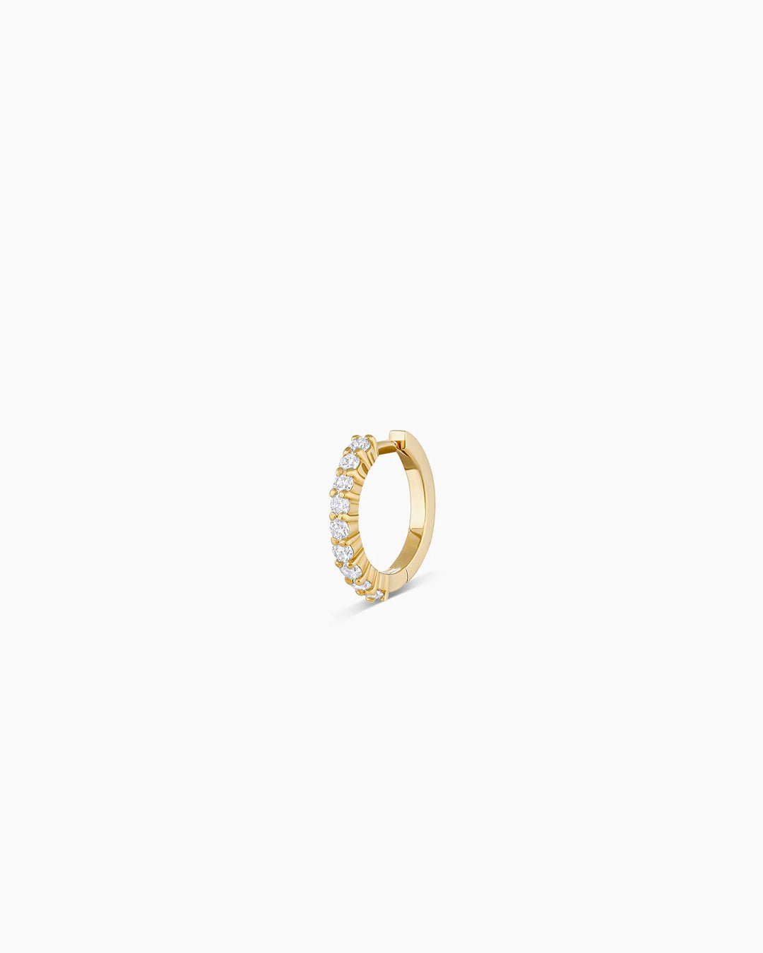 Diamond Huggie || option::14k Solid Gold, Single