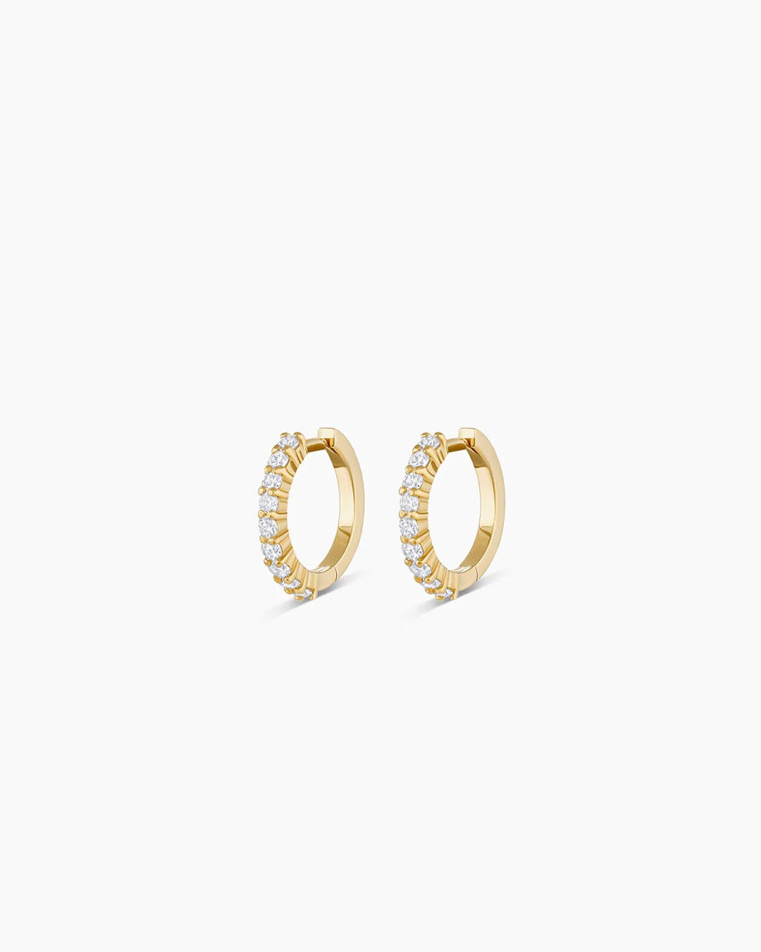 14K Diamond Huggies