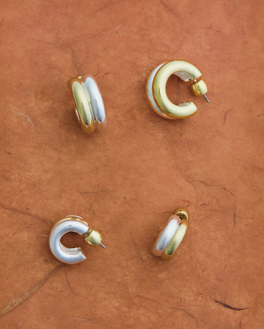 two tone earrings
