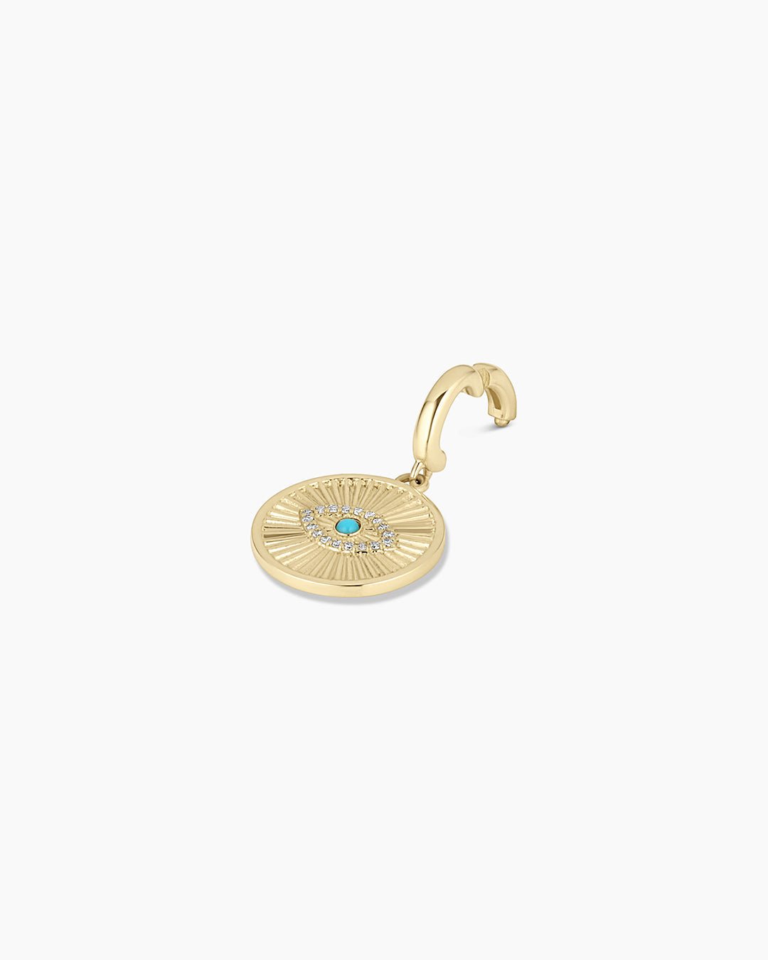 14k Gold Diamond Evil Eye Charm || option::14k Solid Gold