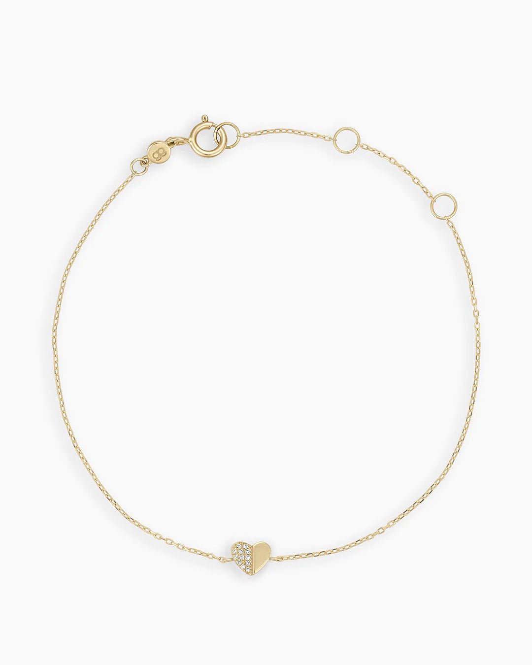 Diamond Bond Bracelet Set || option::14k Solid Gold, Single - Diamonds Left