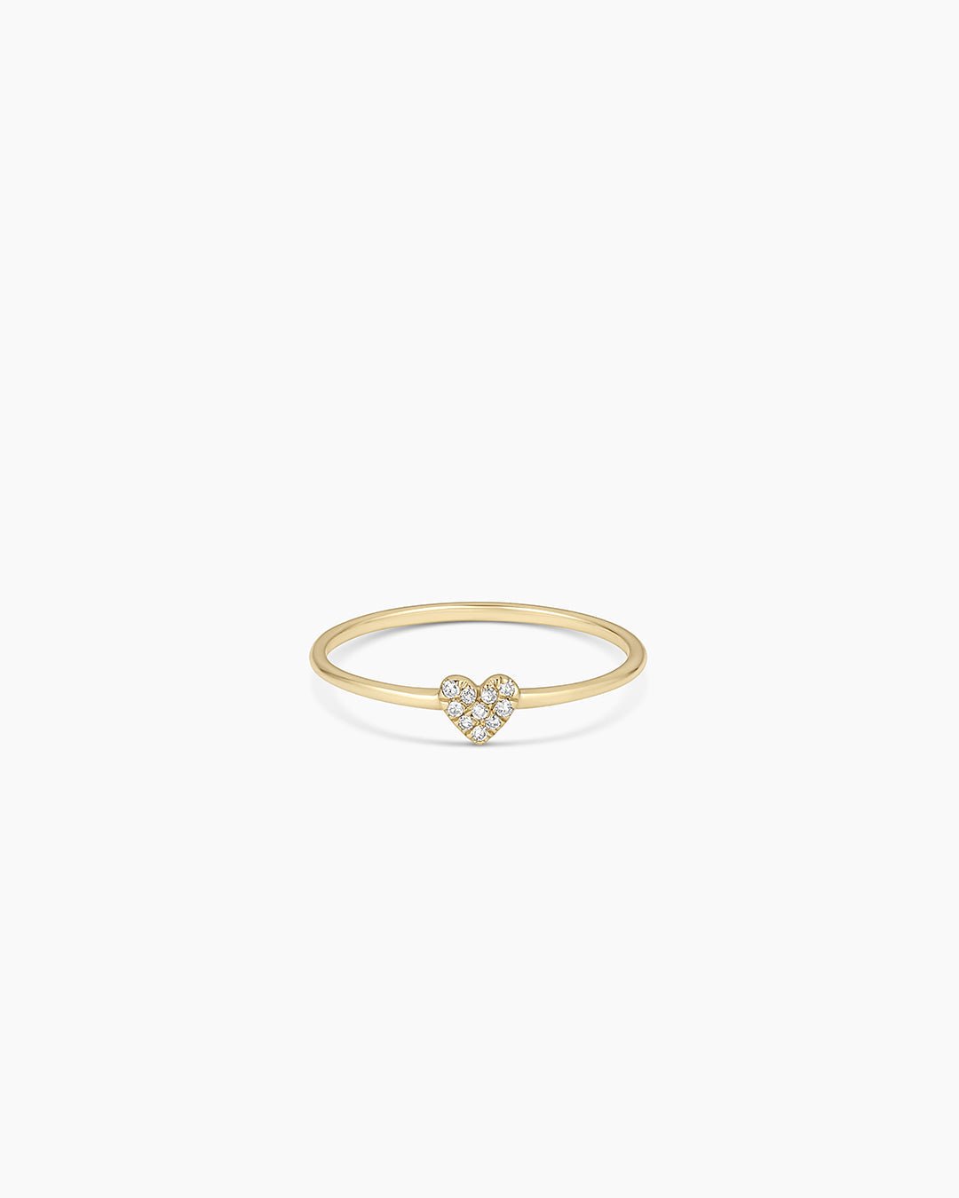 Diamond Pavé Heart Ring || option::14k Solid Gold