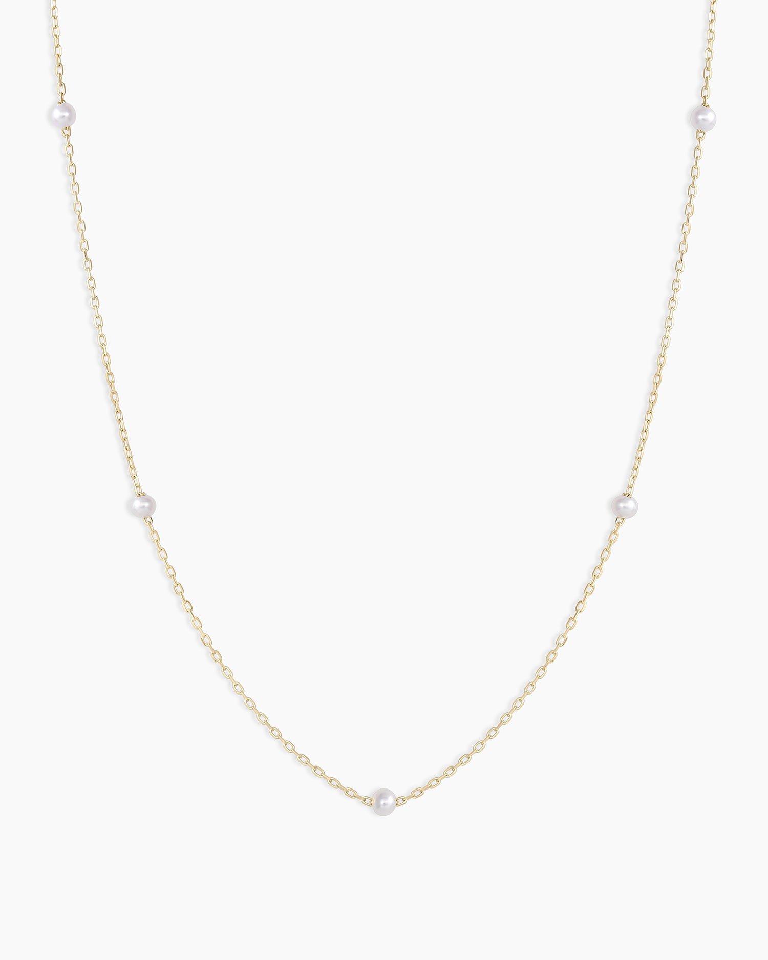 Pearl Newport Necklace || option::14k Solid Gold, Pearl - June