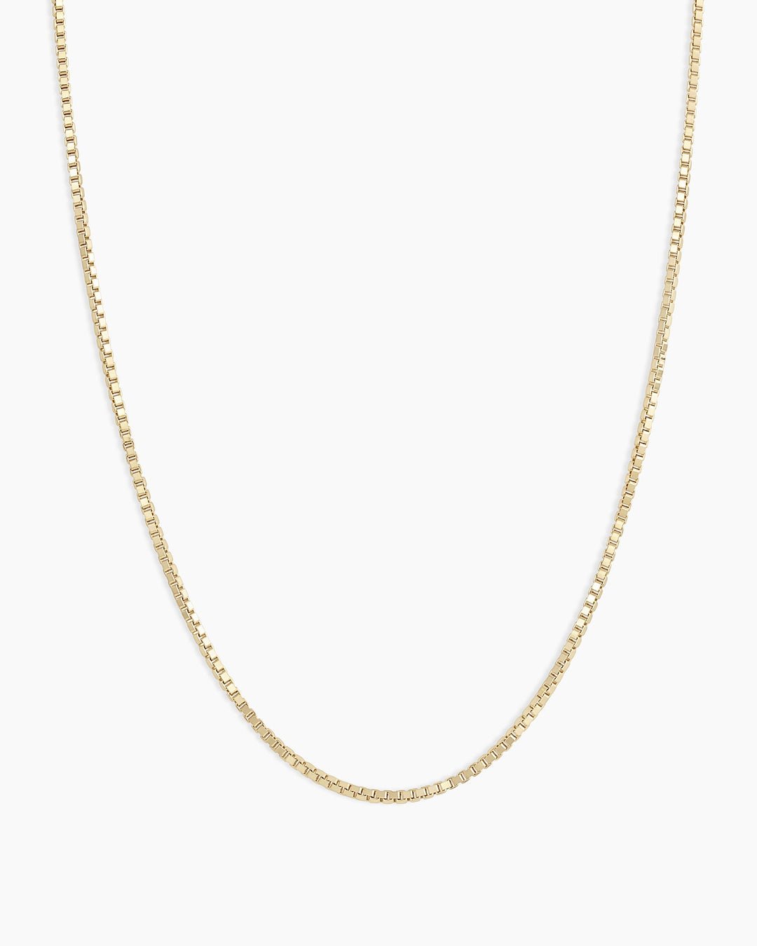 Box Chain Necklace || option::14k Solid Gold, 17 in.