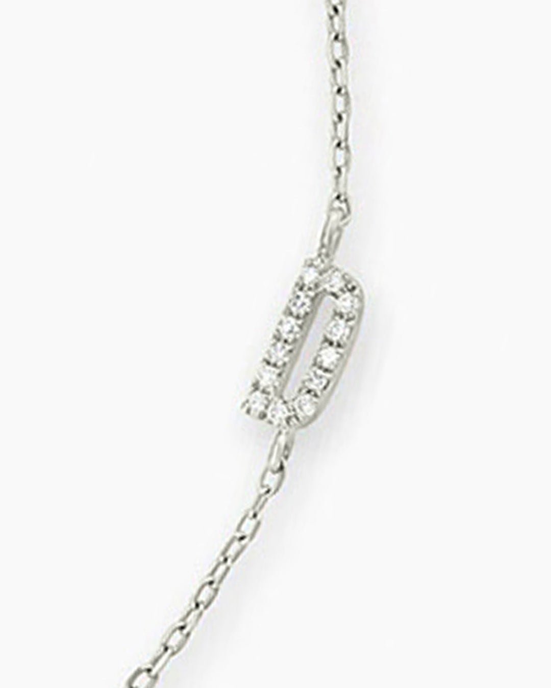 Diamond Pavé Alphabet Bracelet #A || option::14k Solid White Gold, D