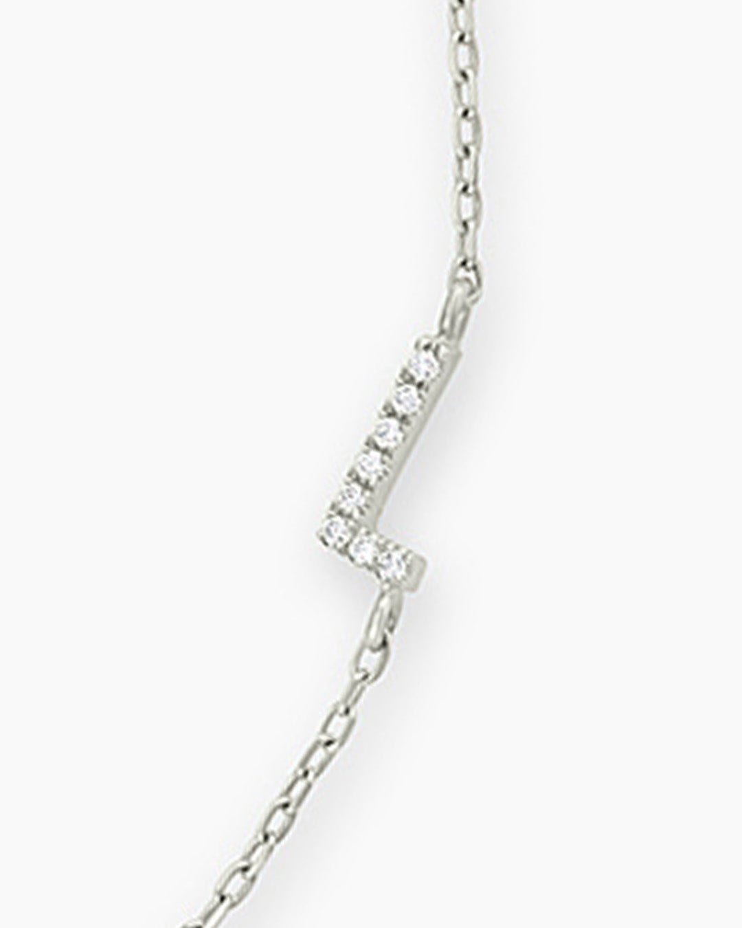 Diamond Pavé Alphabet Bracelet #A || option::14k Solid White Gold, L
