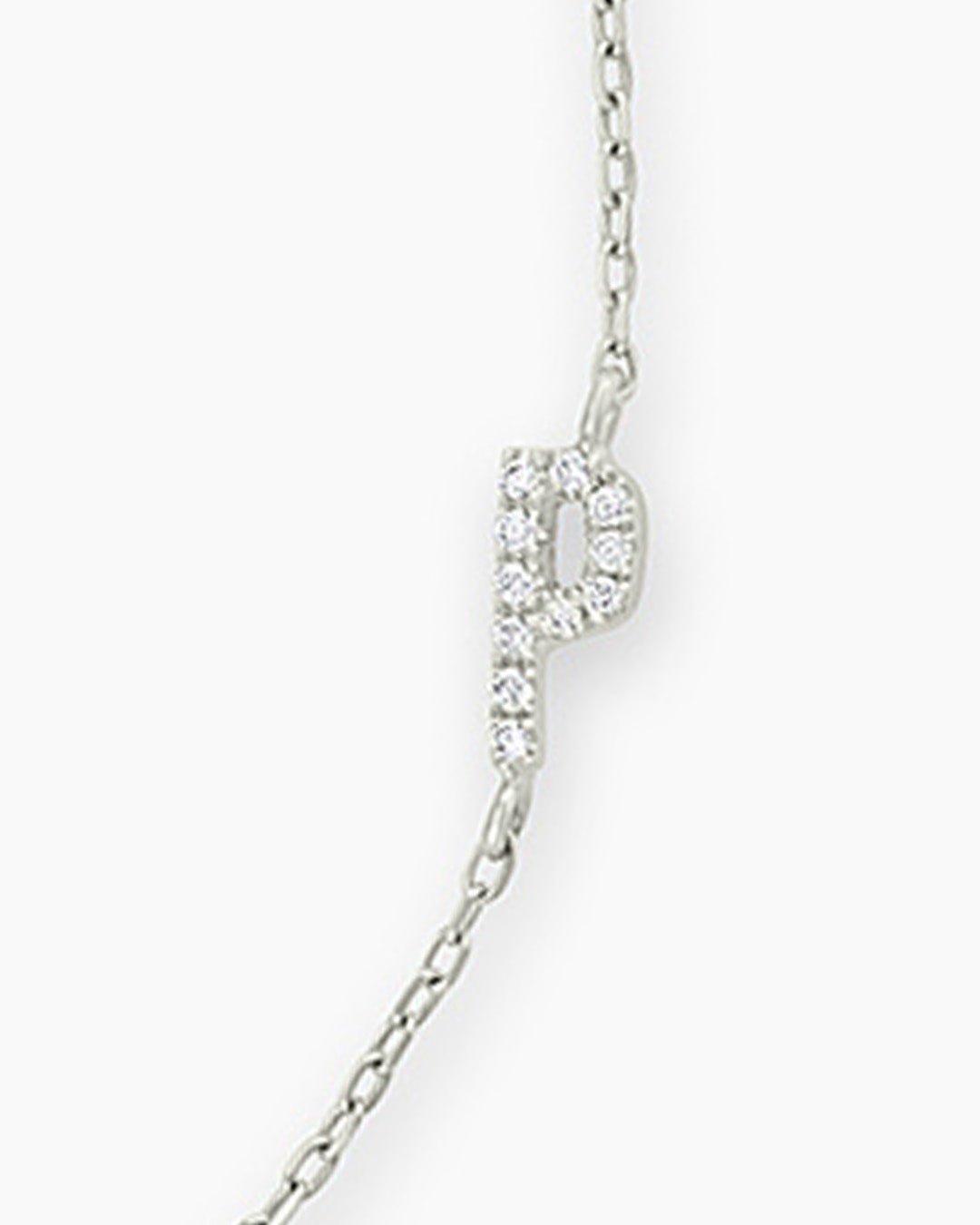 Diamond Pavé Alphabet Bracelet #A || option::14k Solid White Gold, P