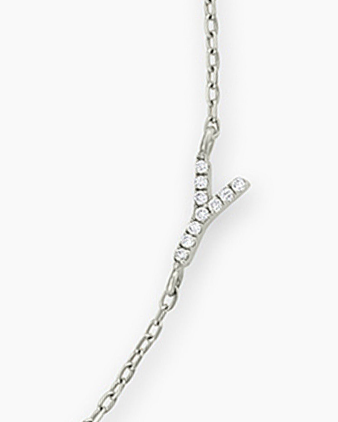 Diamond Pavé Alphabet Bracelet #A || option::14k Solid White Gold, Y