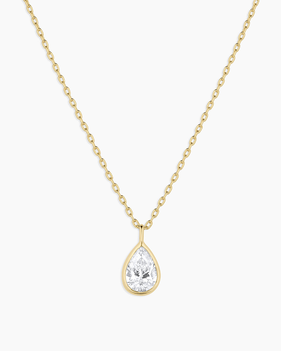 14K Classic Diamond Pear Necklace