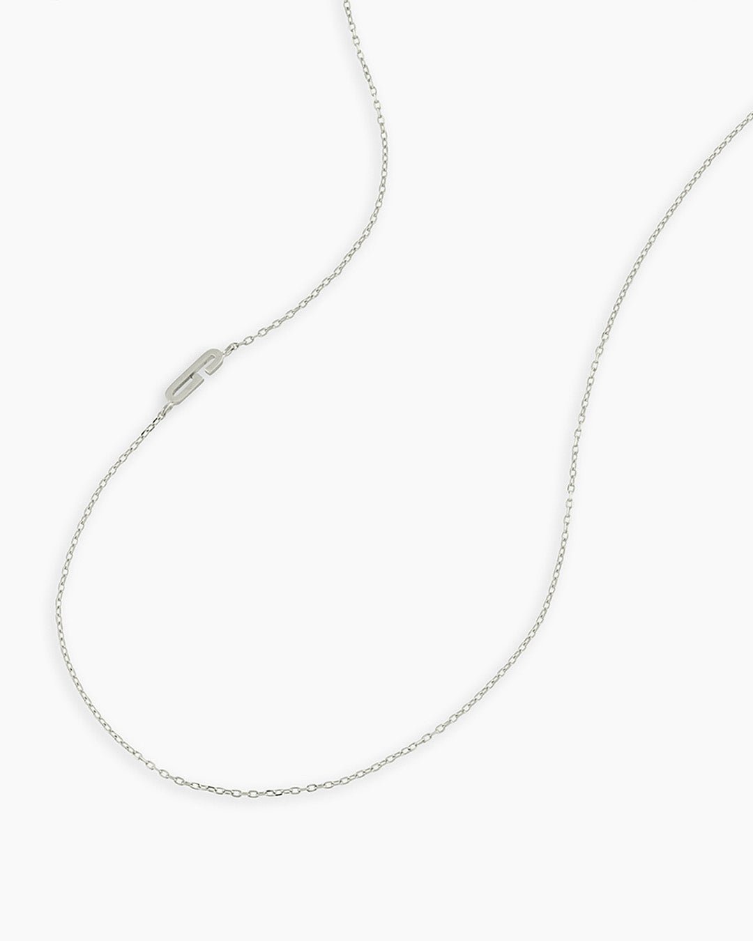 Alphabet Necklace || option::14k Solid White Gold, G