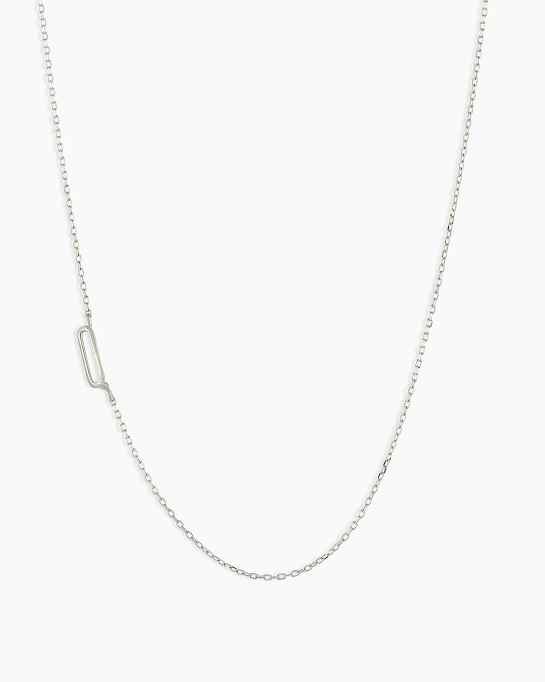 Alphabet Necklace || option::14k Solid White Gold, Q