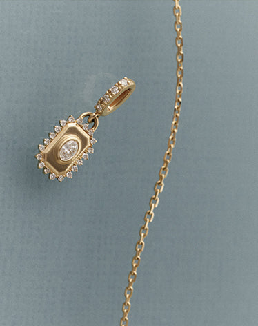 lab grown diamond charm and chain