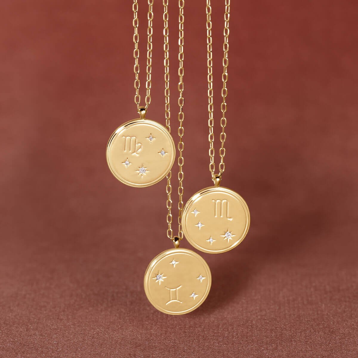 14k gold zodiac necklace
