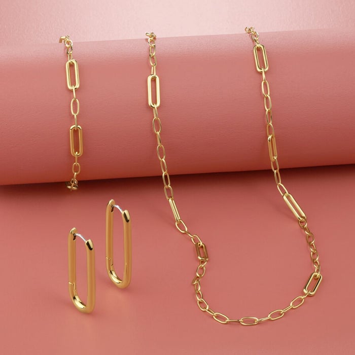 Gold plated chain link styles. shop chain links. 