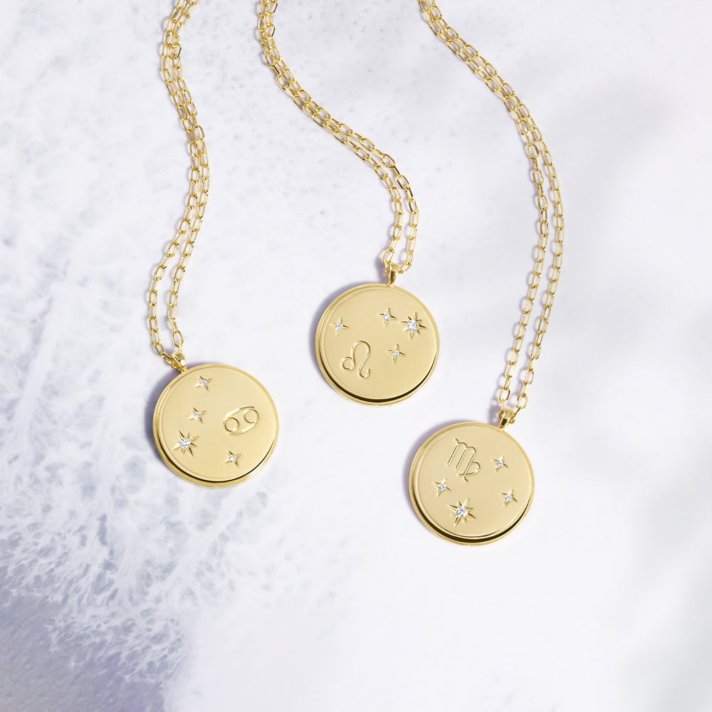 14k gold zodiac necklaces