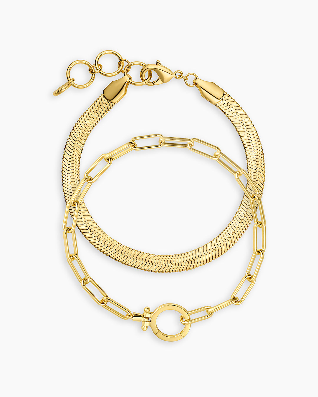 Go To Bracelet set || option::18K Gold Plated