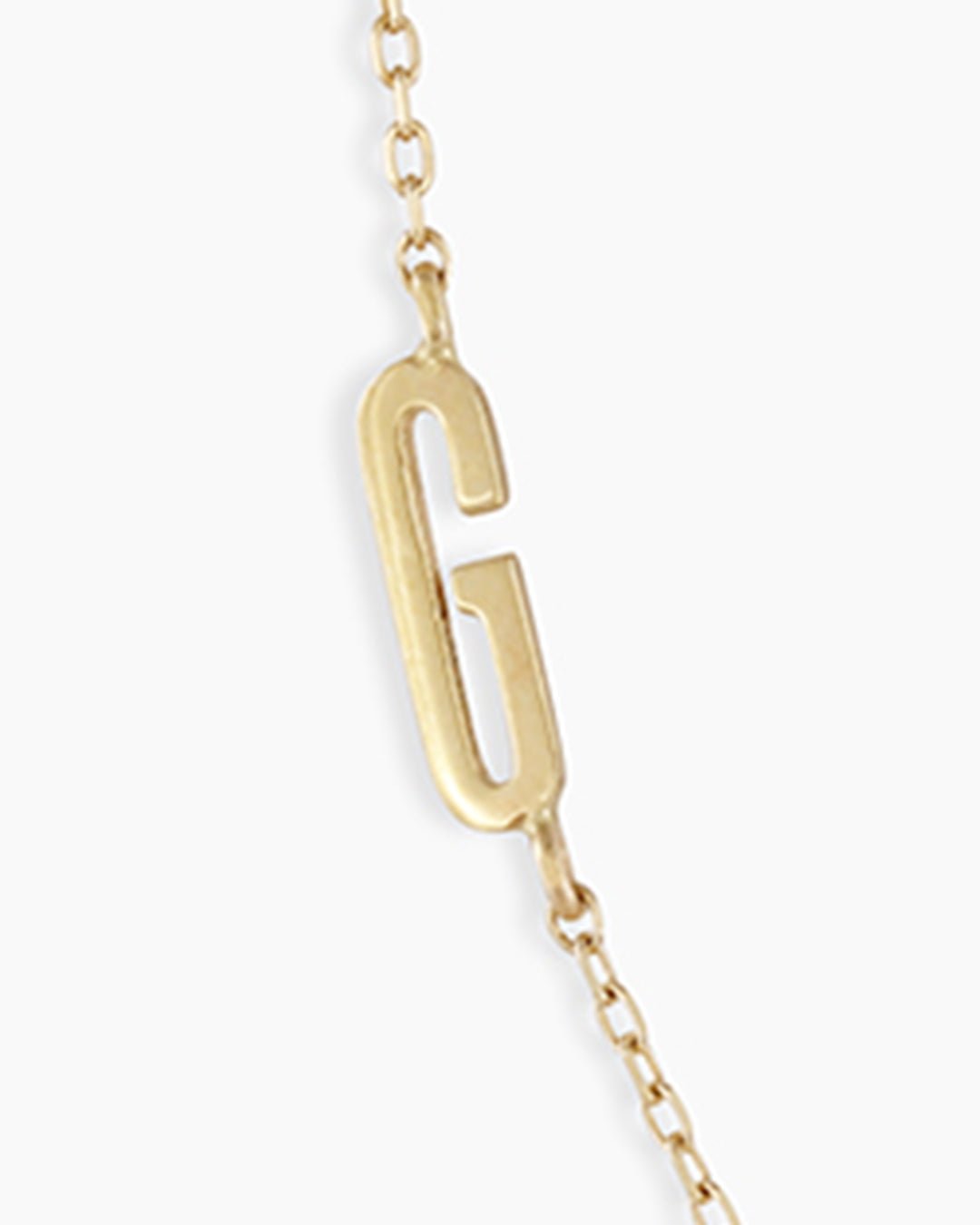  Woman wearing Alphabet Necklace || option::14k Solid Gold, G