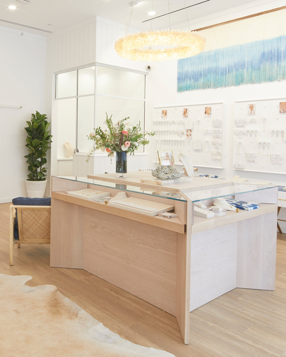 Jewelry cases in light and bright Glendale store