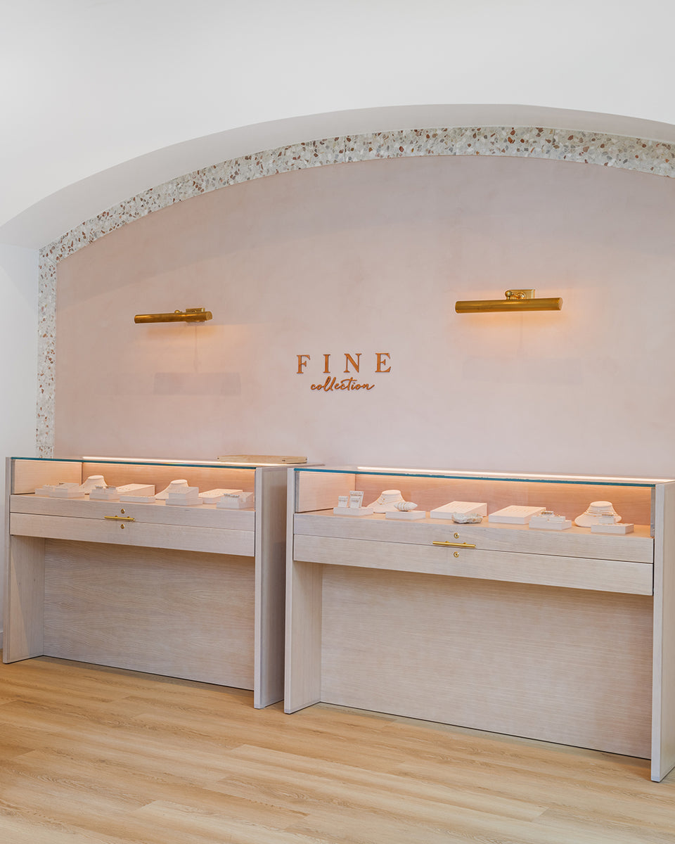 fine jewelry cases at houston store