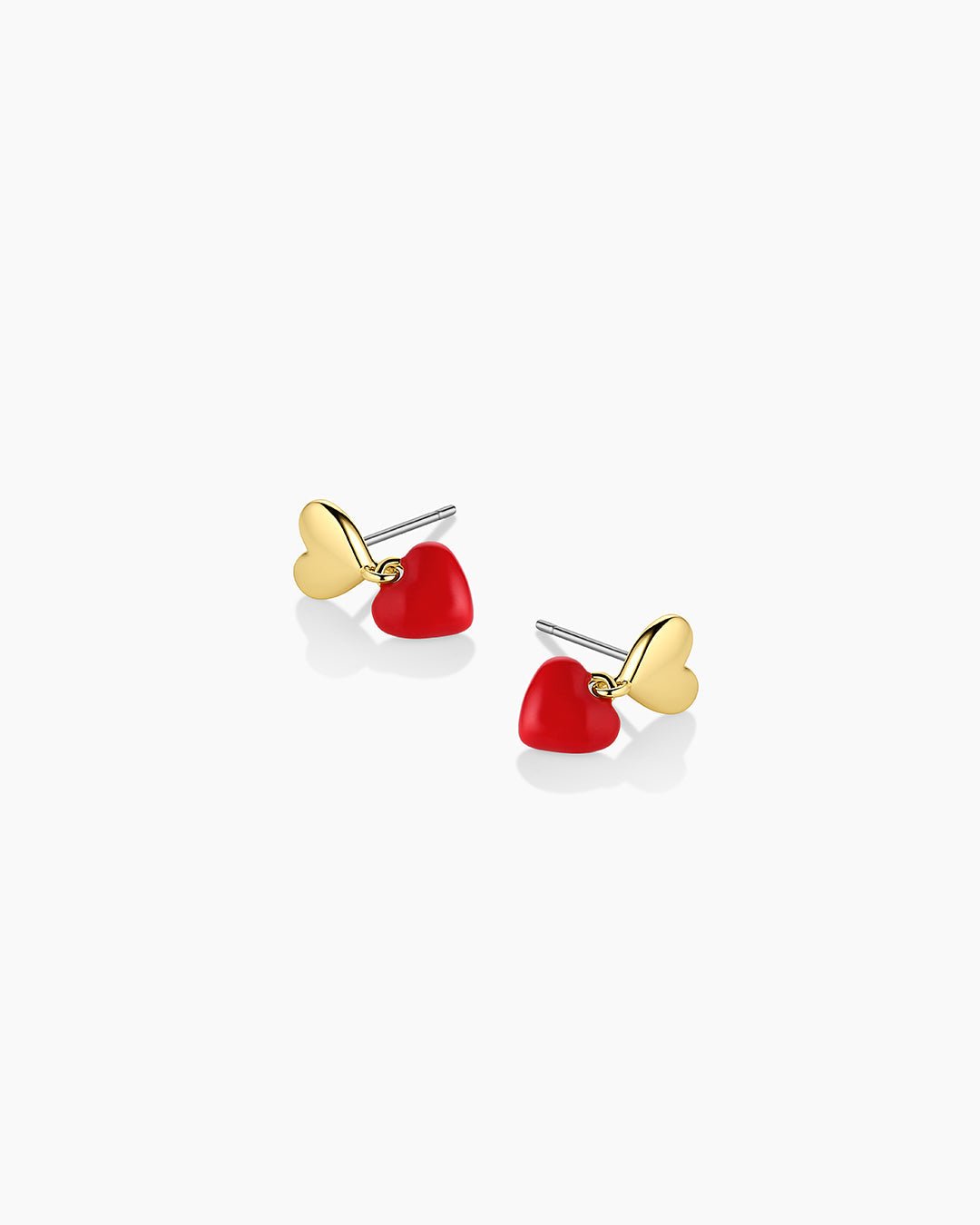Amour Earrings Red Enamel || option::Gold Plated