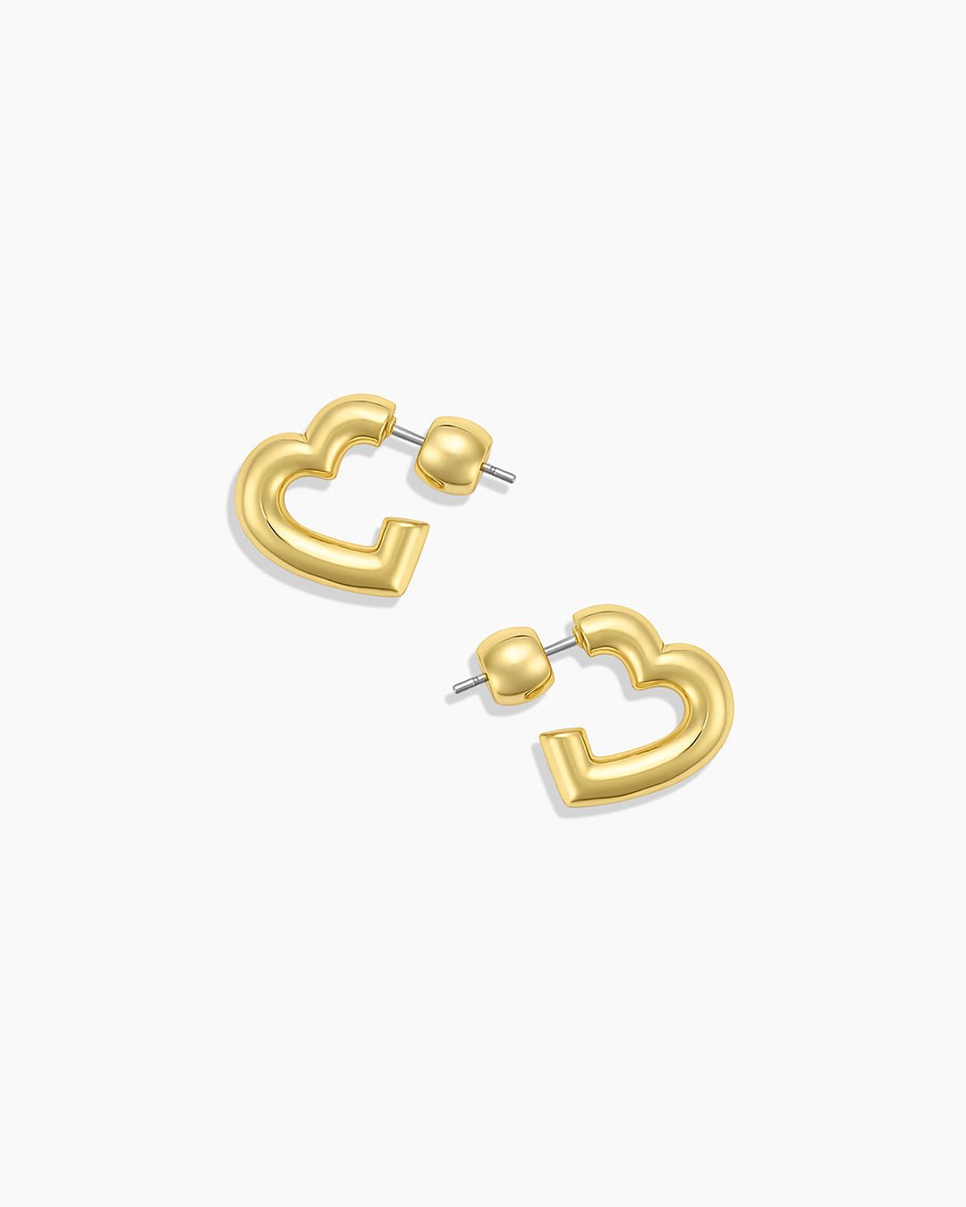 Lou Statement Heart Huggies || option::Gold Plated