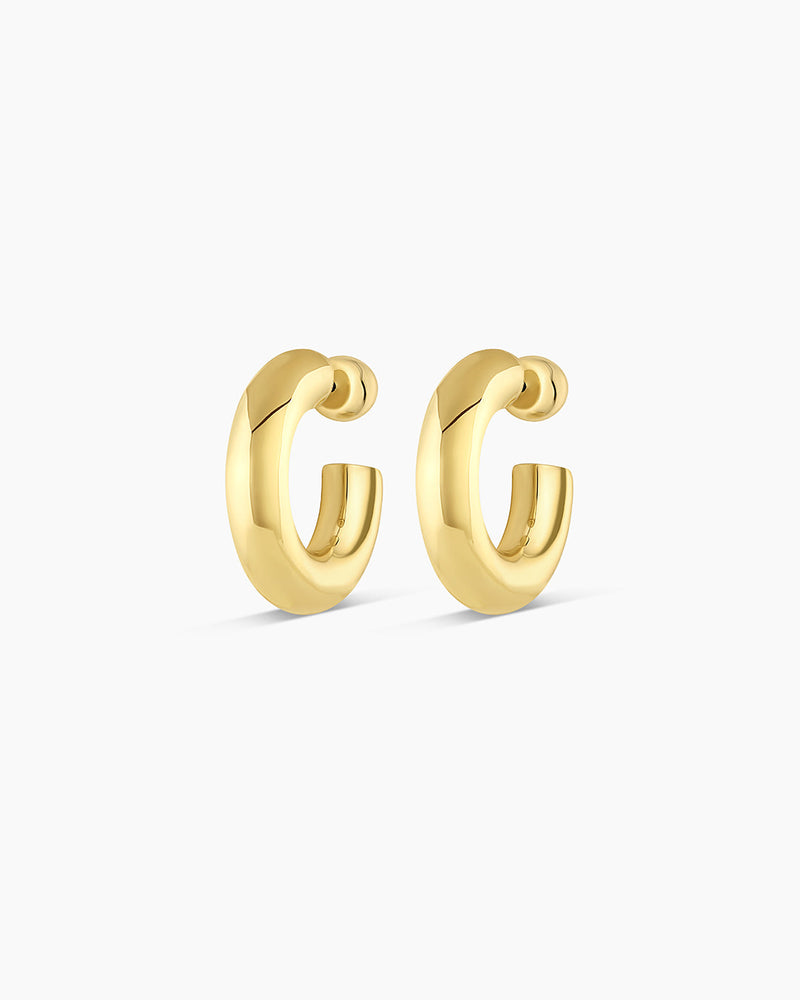Lou Statement Small Hoops || option::18K Gold Plated