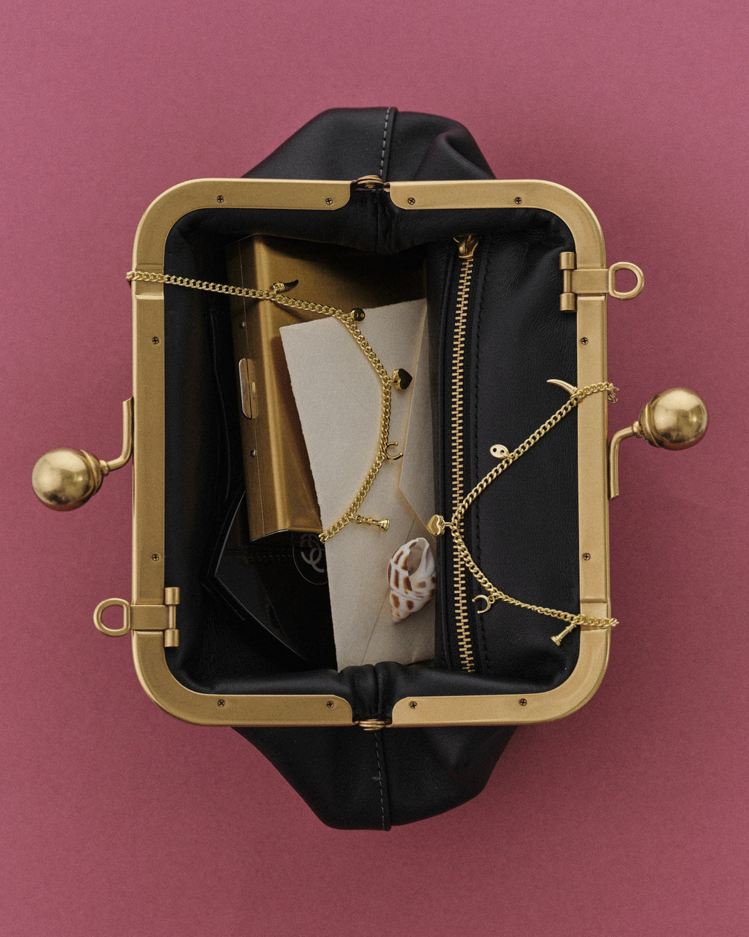 Bella Mini Charm Necklace || option::18K Gold Plated