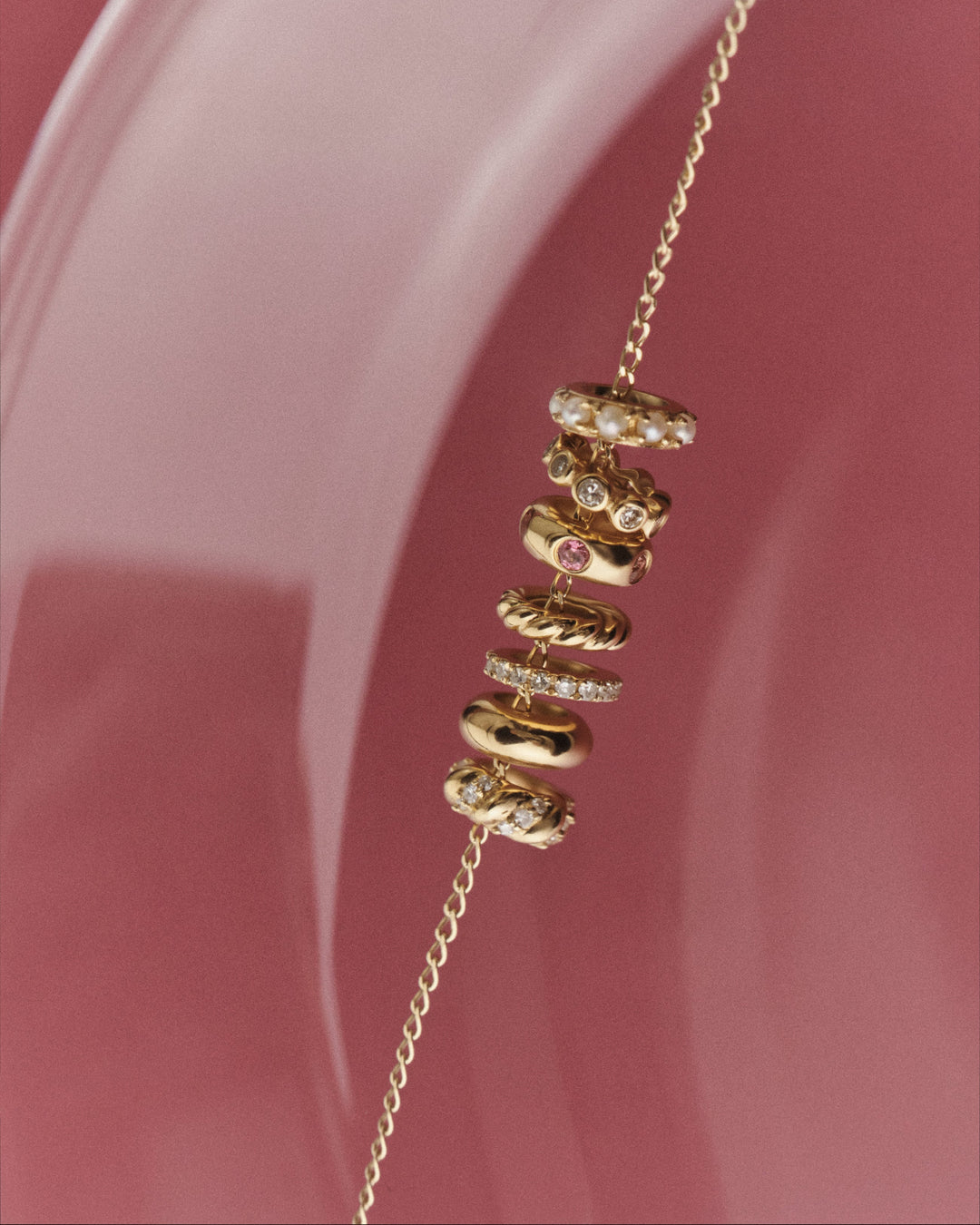 14K Gold Pearl Halo Charm || option::14K Solid Gold