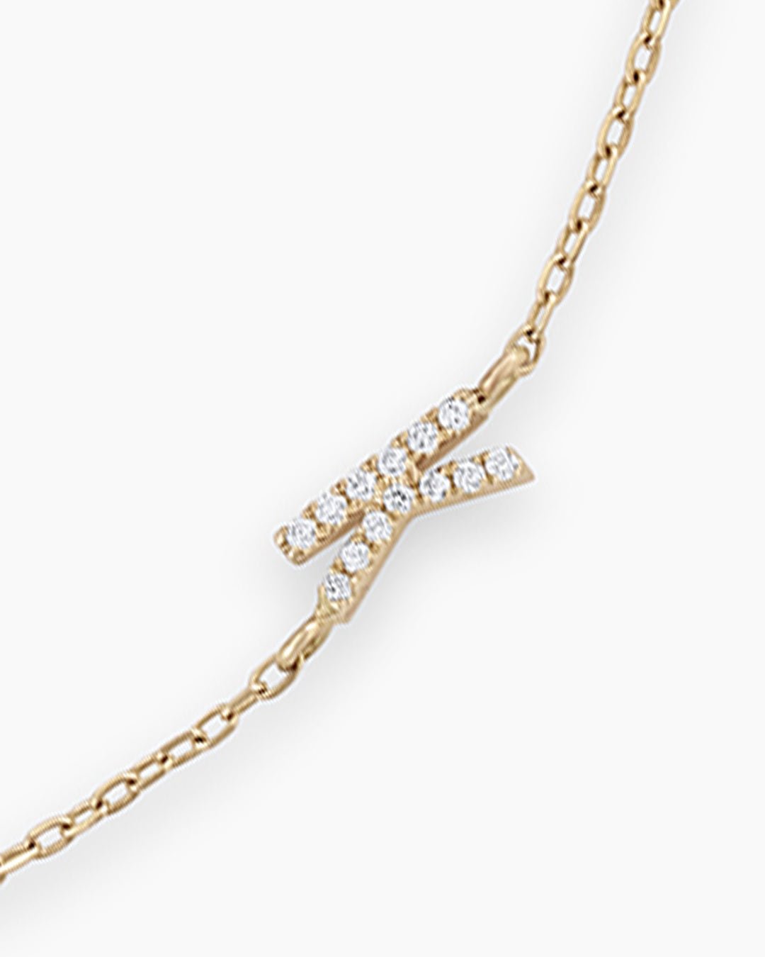Diamond Pavé Alphabet Bracelet #A || option::14k Solid Gold, K