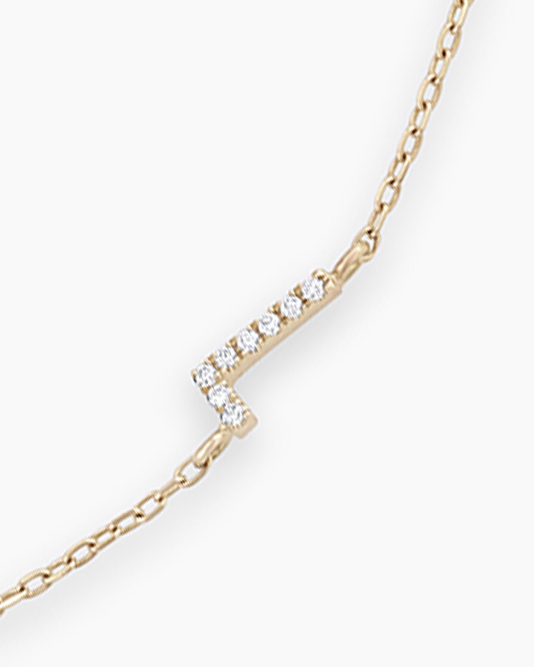 Diamond Pavé Alphabet Bracelet #A || option::14k Solid Gold, L