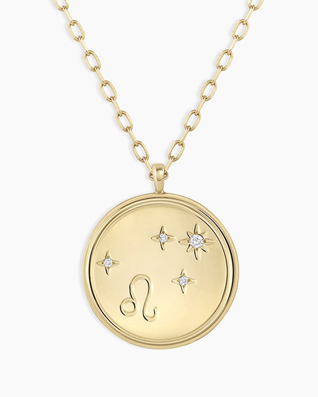 Diamond Zodiac Virgo Necklace || option::14k Solid Gold, Leo