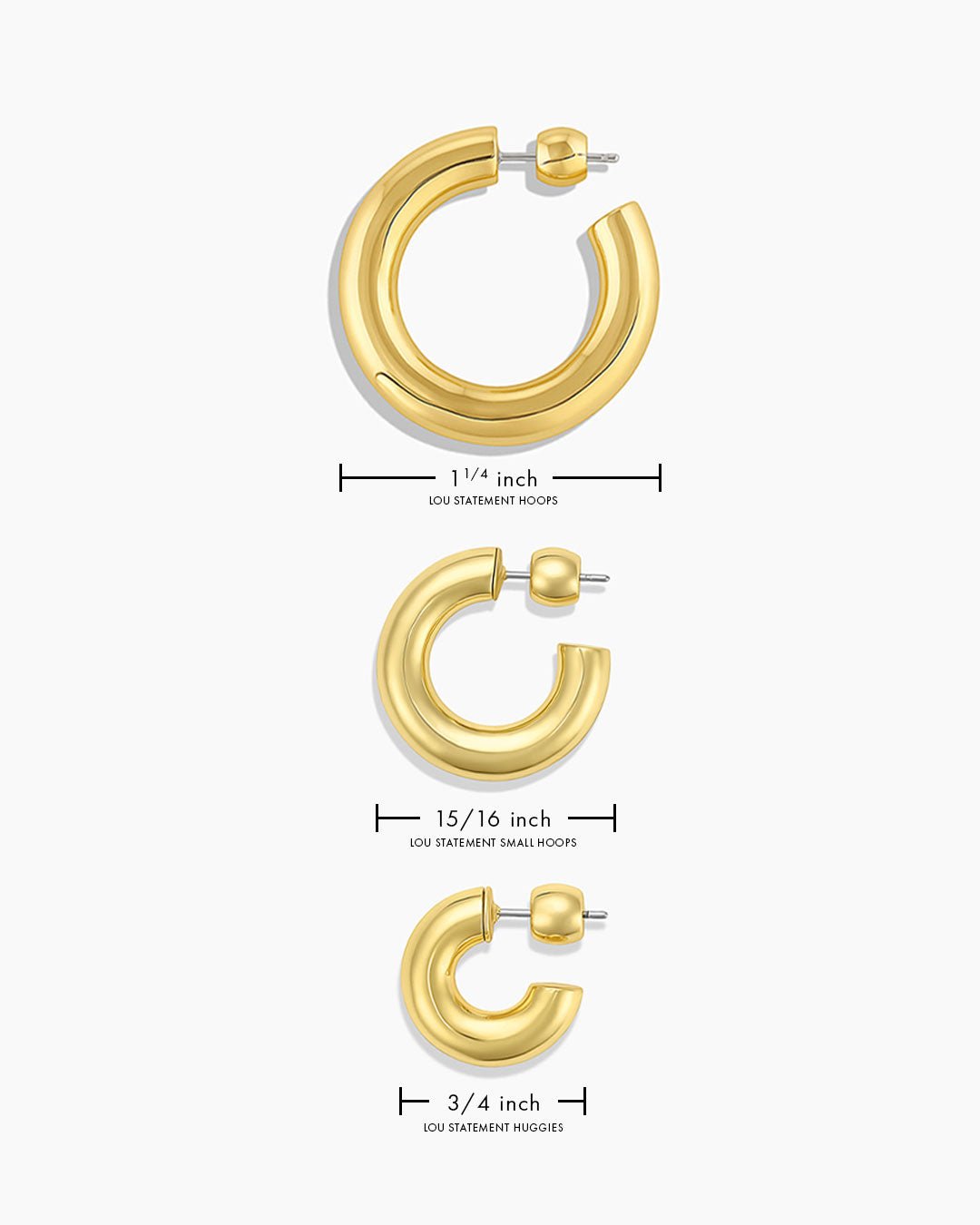 Lou Statement Small Hoops || option::Gold Plated