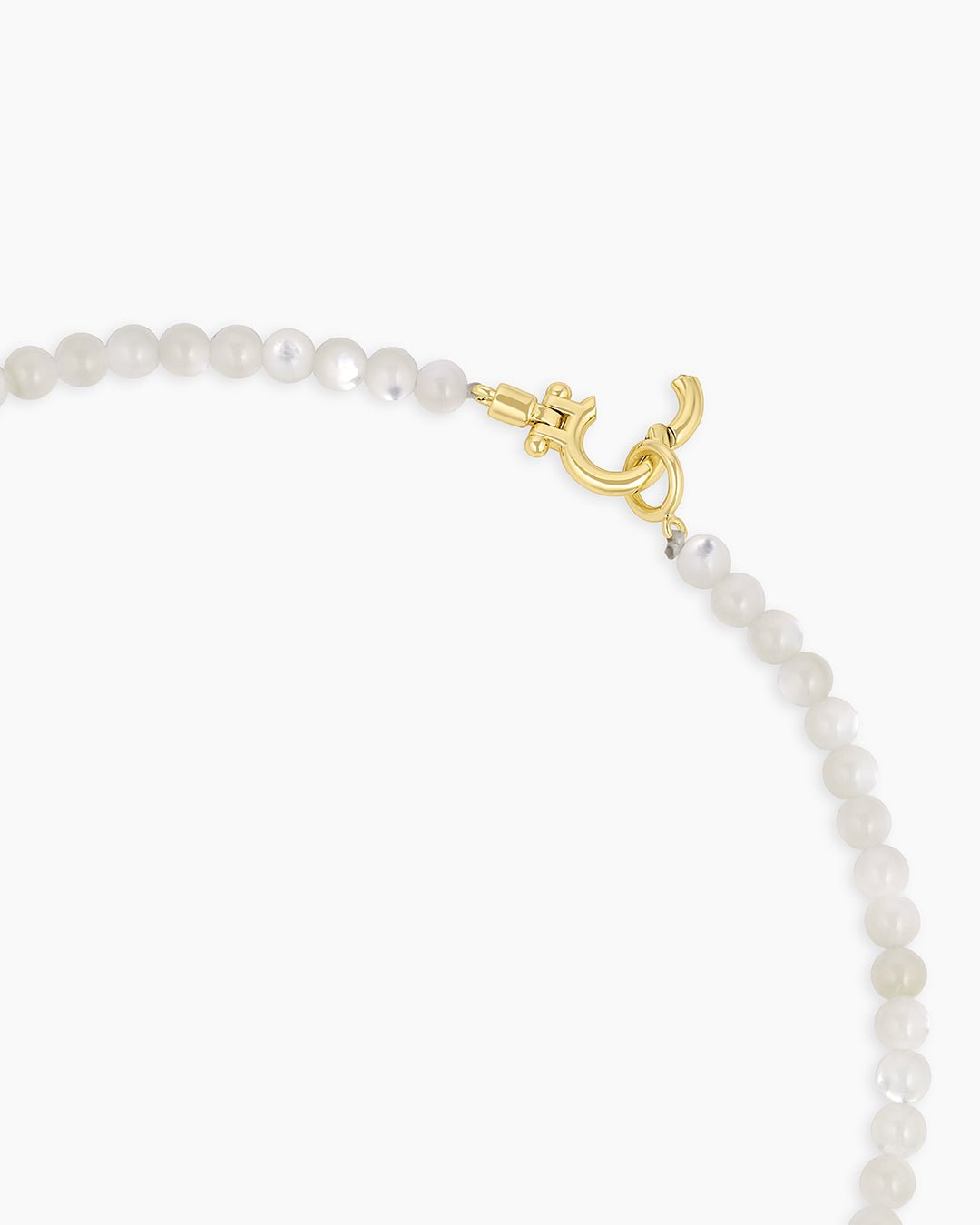 Carter Gemstone Necklace || option::Gold Plated, Mother of Pearl